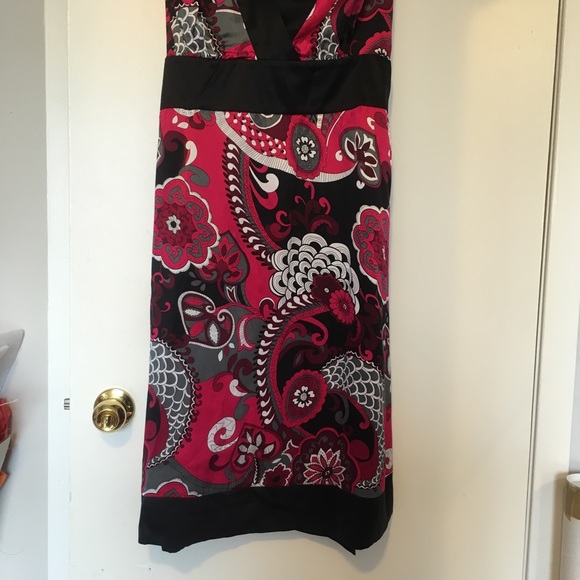 NWT 100% Silk Pink and Black High Waist Dress - Picture 3 of 13
